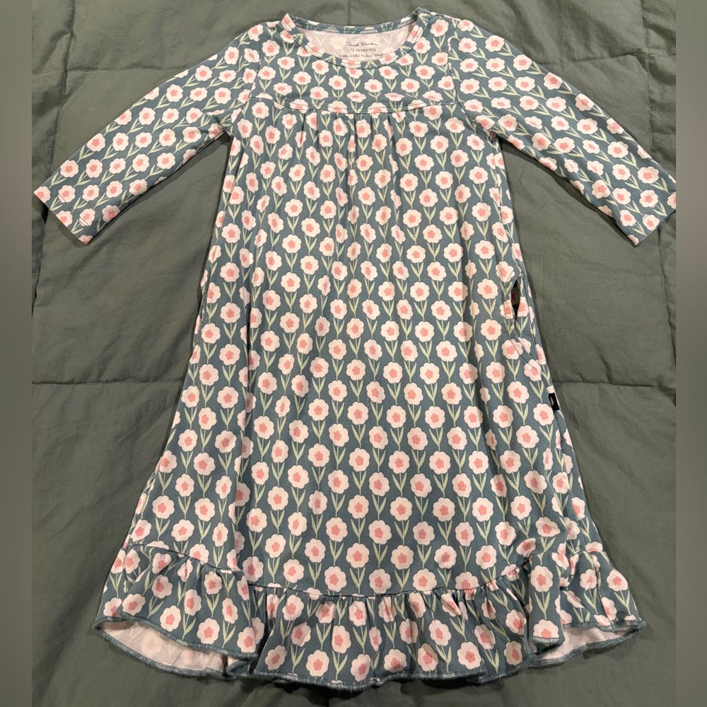 Sweet Bamboo girls Floral Ruffle Hem Dress